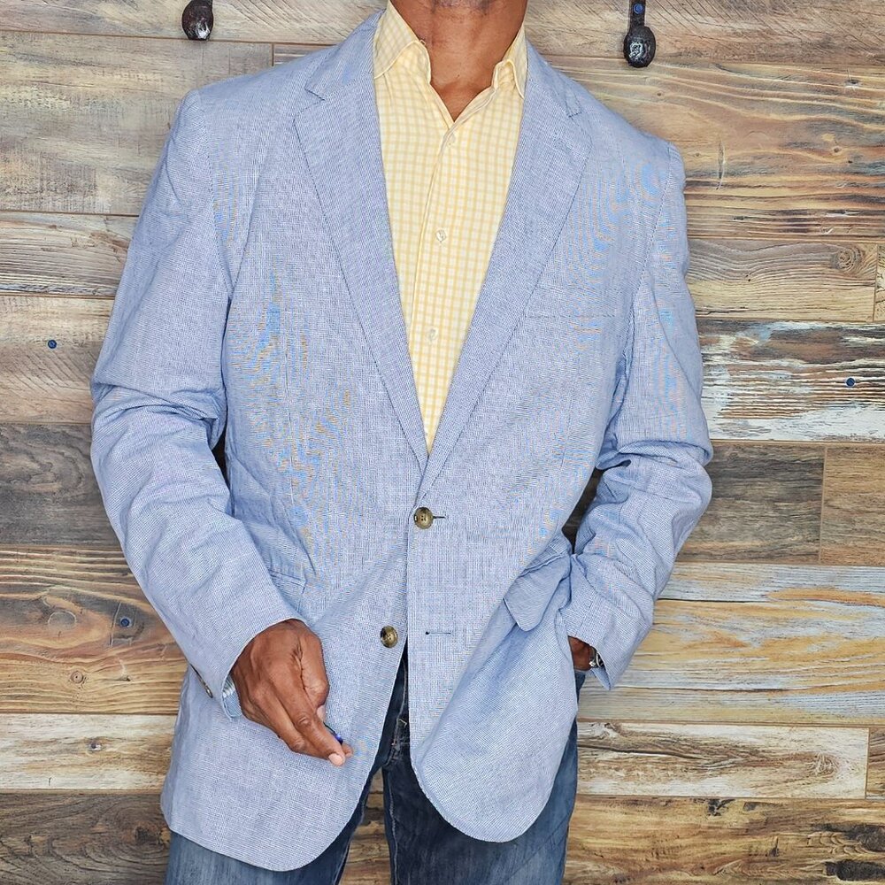 J. Crew Ludlow Slim Somelos Portugal Cotton Linen Dual Vent Jacket Blazer 42L - Picture 4 of 12